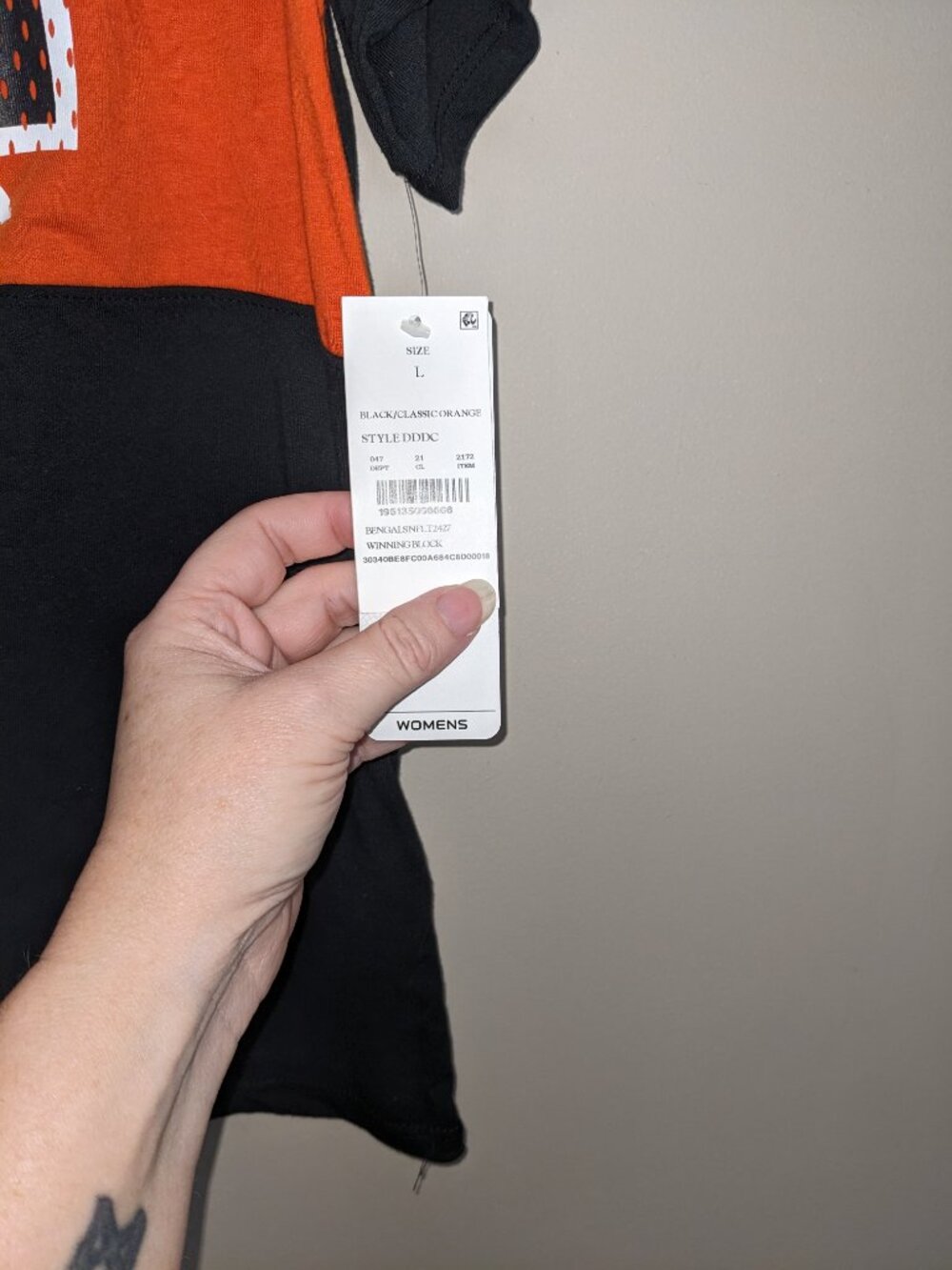 NFL NWT Bengals Boat Neck Top Sz L - Picture 3 of 4